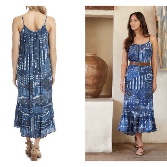 NEW Karen Kane Blue Bali Ruffle Hem Midi Dress Size XS - Picture 1 of 8